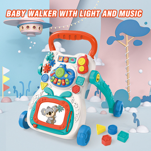 Andador Musical de 4 Ruedas para Bebés con Pizarra de <span class=keywords><strong>Dibujo</strong></span>, Carro Multifuncional de Aprendizaje para Caminar, Cochecito de Mano, Juguete para Bebés - Product Image 2