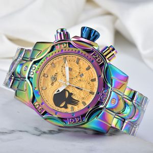Luxury Rainbow Dial Quartz Watch Stainless Steel Band Round <b>Case</b> Luminous for <b>Water</b> Resistant Men - Product Image 4