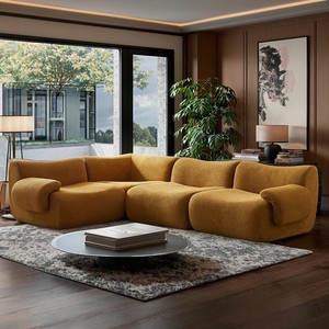 Sofá Modular de Lujo Gris Ceniza Sherpa, Seccional Moderno, Comprimido al Vacío, para Cafeterías y Pequeños Negocios, Envío Gratis - Product Image 5