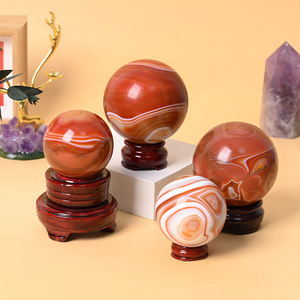 Whosale High Quality Natural Healing <b>Crystal</b> Red Agate Carnelian Sphere <b>Balls</b> for Home Decoration - Product Image 2