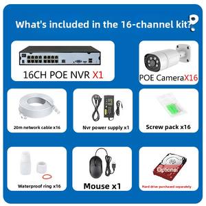 Kit <span class=keywords><strong>de</strong></span> <span class=keywords><strong>Vigilancia</strong></span> POE Xiongmai, <span class=keywords><strong>Sistema</strong></span> <span class=keywords><strong>de</strong></span> <span class=keywords><strong>Circuito</strong></span> <span class=keywords><strong>Cerrado</strong></span> <span class=keywords><strong>de</strong></span> Televisión por Cable (CCTV) <span class=keywords><strong>de</strong></span> 16 Canales, Monitor 4K <span class=keywords><strong>de</strong></span> 8MP, Visión Nocturna, Almacenamiento en Disco Duro - Product Image 2