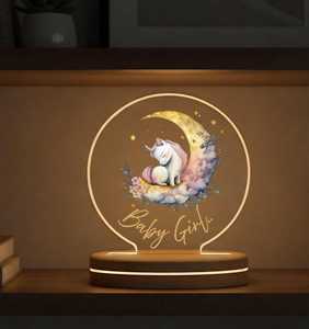 Lámpara Nocturna Personalizada de Unicornio y <span class=keywords><strong>Luna</strong></span>, LED Blanco Cálido, Decoración de Habitación de Cuentos de Hadas, Uso Doméstico, Regalo de Ramadán - Product Image 6