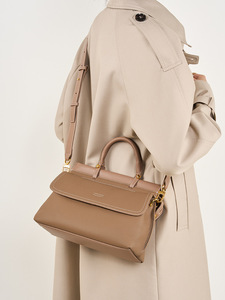 Sac à main en cuir pleine fleur pour femme, grande capacité, <span class=keywords><strong>avec</strong></span> rabat, sac de médecin, fermeture éclair, poignée supérieure, sac à bandoulière, sac messager - Product Image 5