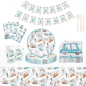 Vajilla Personalizada DAMAI para Fiestas, Juego de Vajilla con Temática de Autos, Juego de Vajilla Desechable de Papel para Fiestas de Cumpleaños Infantiles - Product Image 2