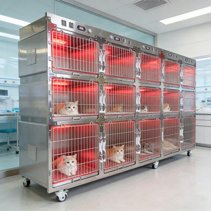 Hayvan ve Veteriner Ekipmanları Paslanmaz Çelik Evcil Köpek Kafesi Oksijen Yoğun Bakım Kafesi Hastalık Tedavi Kafesi - Product Image 1