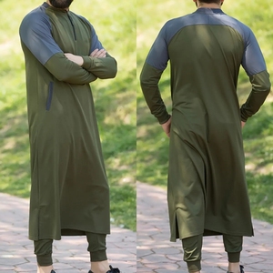 New Arrival Men's Jubba Thobe Islamic Clothing Winter Muslim Middle East Arab Abaya Dubai Long Robes Traditional <strong>Kaftan</strong> <strong>Top</strong> - Product Image 3
