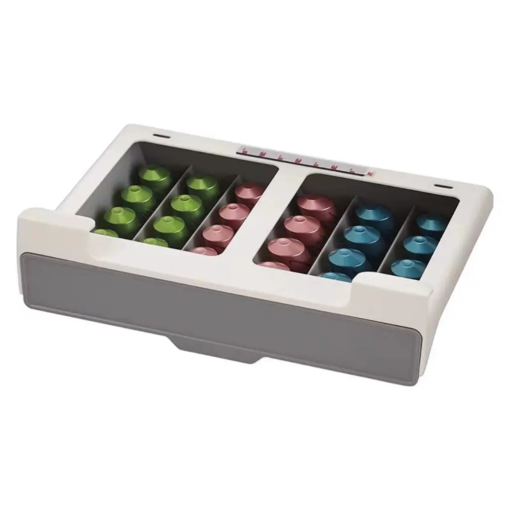 capsule coffee tea bag storage rack small drawer organizing box punch-free space saving storage box