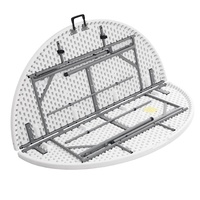 Table Pliante en Plastique pour Mariage Extérieur, Table Ronde de 6 Pieds et Chaises Utilisées pour Banquet Moderne