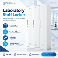 Casier pour personnel de laboratoire avec portes ventilées, serrures à clé individuelles, options de compartiments personnalisables, support pour la conception de plans de laboratoire