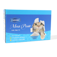 Faenbei 90g Sachet à bec verseur pour friandises pour animaux de compagnie, pâtée de viande, nourriture humide pour chat
