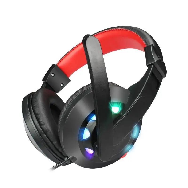 A65 Game Headset Surround Stereo Headphones with Microphone LED Colorful Lights earphone Works for Laptop Computer Tablet Gamer