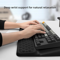 Repose-poignets antidérapant intégré pour clavier, en mousse à mémoire de forme souple, pour soulager la fatigue des poignets, idéal pour le bureau, les jeux et la saisie.