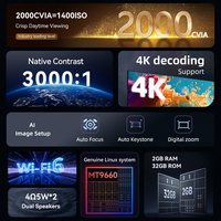 Projecteur 4K 2000CVIA, projecteur de cinéma, application Netflix, Wifi, projecteur 3D prêt à l'emploi, projecteur 4K Full HD, projecteur natif 1080P