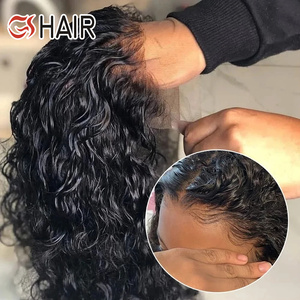 Perruques courtes bouclées <span class=keywords><strong>afro</strong></span> sans colle en cheveux humains vierges Remy péruviens GS Wholesale avec dentelle frontale pour femmes noires - Product Image 2