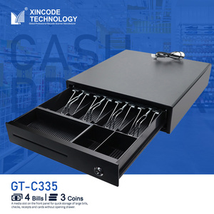 Xincode 4 Bill 3 đồng xu POS ngăn kéo tiền mặt 4b3c kim loại 335mm Kích thước ngăn kéo tiền mặt cho cửa hàng siêu thị POS hệ thống tiền mặt đăng ký GT-C335 - Product Image 1