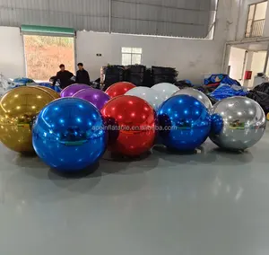 Ballon gonflable géant en PVC, décoration d'événements, discothèque, fête Disco, mariage, or, argent, sphère flottante, boule de miroir gonflable