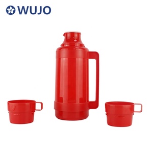 Thermos en plastique de 1,8 L avec doublure en verre, pour café, thé ou eau chaude, fabrication <span class=keywords><strong>2022</strong></span>, deux tasses, vert - Product Image 5