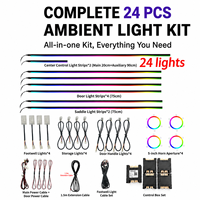 Kit d'éclairage LED d'ambiance pour voiture, acrylique RGB, contrôle par application, synchronisation musicale, décoration intérieure, logo personnalisé, commande en gros