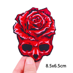 Crâne flamme fer sur patchs <span class=keywords><strong>Thermocollant</strong></span> broderie Patch en vrac personnalisé en gros fusible <span class=keywords><strong>brodé</strong></span> Patch décoration - Product Image 6