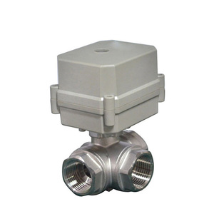 วาล์วบอลไฟฟ้า COVNA แบบ 3 ทาง พอร์ต T 12V DC สแตนเลส พร้อมมอเตอร์ควบคุมการไหลของน้ำ - Product Image 1