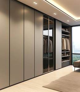 Armoire en aluminium, <span class=keywords><strong>bois</strong></span>, designs modernes, antique min commande, chambre automatique, PVC, <span class=keywords><strong>bois</strong></span>, plastique - Product Image 1