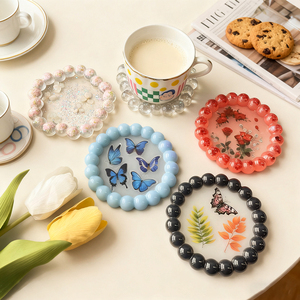 Cross-biên giới 6 bong bóng khay đế lót ly tự làm thạch cao nhỏ giọt keo gương Khuôn Silicone Swing bảng lưu trữ Đế Lót Ly bánh công cụ - Product Image 2