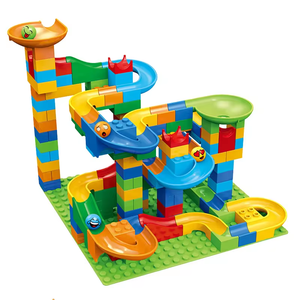 Penjualan laris Set mainan blok bangunan lari marmer 174 buah untuk anak-anak 5-7 tahun mainan Model tema Transportasi pendidikan - Product Image 3