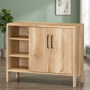 Luxury Modern Design Shirai P14-01 <b>Solid</b> Light <b>Wood</b> TV Stand Storage Closet Living Room Furniture Set Home Office Decor Japan - Product Image 3
