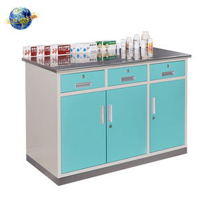 Moderno Armadietto Medico dal Design Semplice con Tre Cassetti per Clinica Odontoiatrica, Scrivania Smaltimento Rifiuti in Acciaio/Metallo per Cliniche Dentali - Product Image 1