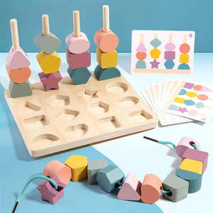 Jouets <span class=keywords><strong>d</strong></span>'empilage en bois Montessori personnalisés en gros avec logo, blocs empilables arc-en-ciel pour bébé, anneaux <span class=keywords><strong>d</strong></span>'empilage en plastique, jouets <span class=keywords><strong>d</strong></span>'empilage - Product Image 3