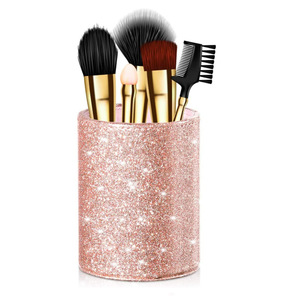 Desktop leather <b>makeup</b> brush <b>holder</b>, multi-functional colorful pen <b>holder</b> and storage box, pen case, key and remote control - Product Image 4