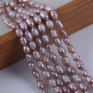 Perlas Naturales de Agua Dulce de Arroz Blanco de 18 cm y 5-6 mm, Cuentas Hechas a Mano para Collar, Accesorios de Joyería, en Existencia - Venta al por Mayor - Product Image 4