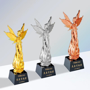 Nuevo <span class=keywords><strong>oro</strong></span> plata bronce resina señora chica Ángel evento cristal trofeo premio - Product Image 2