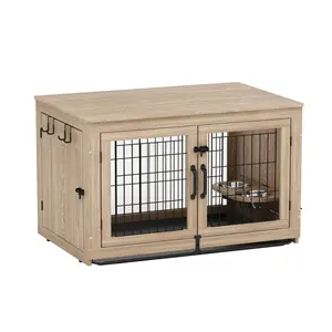 Modern Luxury Outdoor Wooden Dog Kennel Small Animal House Nest For Dogs And Cats Solid Metal Pet Carrier