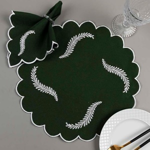 Customized Embroidered Pattern Pure Natrual <b>Table</b> <b>Linen</b> Napkins Hotel Home Dinner Cotton <b>Linen</b> Placemat for Wedding - Product Image 4