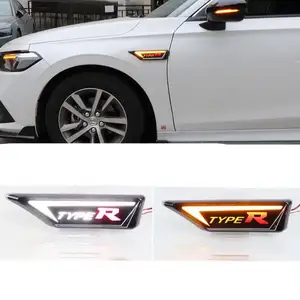 White/Amber Fender Side Vents Turn Signal Fog Lights Led Daytime Running Light Exterior Accessories Car Decor Lamp For Honda Civ