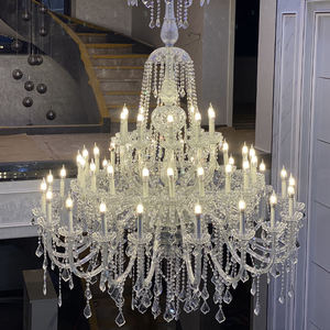 Hot Sale Luxury <b>Large</b> Crystal Chandelier for Weddings Hotel & Villa Adjustable Height Hanging on Staircase with <b>Candle</b> Decor - Product Image 4