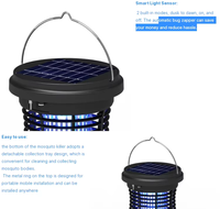 Piège à Insectes Anti-Moustiques Non Toxique Rechargeable USB, Lampe Électrique Tue-Moustiques LED, Répulsif Électrique