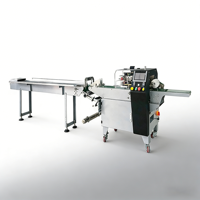 Machine d'emballage semi-automatique horizontale Flow Wrapper pour l'emballage alimentaire de poireaux et de spaghettis avec film plastique PE et ensacheuse à bande