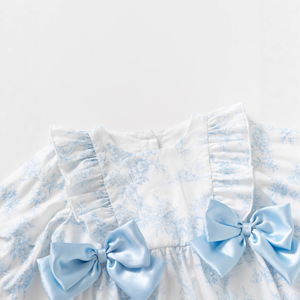 Ingrosso 2025 collezione Designer in morbido cotone stampa floreale bambino a maniche lunghe Oneise, <span class=keywords><strong>elegante</strong></span> festa <span class=keywords><strong>pagliaccetto</strong></span> bambina - Product Image 3