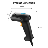 Lector de Códigos QR 2D JINGXIN, Rango de Escaneo de 30-250 mm, Iluminación LED Blanca, Escáner de Códigos de Barras Portátil de ABS de Alta Resistencia