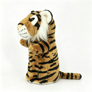 Marioneta de tigre realista personalizada, peluche de tigre con cola, marioneta de mano con estampado de tigre, marioneta de tigre rayado, marioneta de tigre esponjosa - Product Image 5