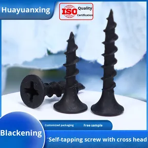 Vite Autofilettante <span class=keywords><strong>per</strong></span> <span class=keywords><strong>Legno</strong></span> M3.8 in Acciaio al Carbonio Fosfatato Nero, Testa Svasata Piatta, Denti Rapidi, Temprata - Product Image 5