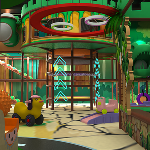 Conception GRATUITE - Aire de jeux intérieure commerciale sur le thème de la jungle pour enfants, équipement de parc d'aventure pour enfants avec grand toboggan et espace de jeu - Product Image 3
