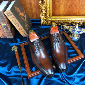 Nouvelles chaussures habillées de luxe en cuir avec lacets et talon rehaussé, chaussures italiennes faites à la main pour hommes, chaussures habillées et richelieu. - Product Image 4