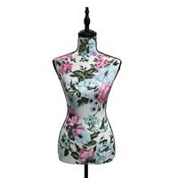 Mannequin femme demi-corps recouvert de mousse, imprimé et recouvert de tissu, pour présentation de vêtements, idéal pour robes de mariée, vitrines et couturiers
