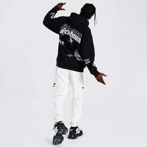 Yingling เสื้อมีฮู้ดผ้าคอตตอนขนาดใหญ่พิมพ์ลาย, เสื้อแนวสตรีทแวร์เสื้อมีฮู้ดฮิปฮอป500 GSM โอเวอร์ไซส์ - Product Image 3