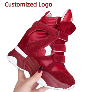 Sneakers Balskee da Donna con Zeppa Rialzante, Suola Spessa, in Vera Pelle e Camoscio, Stile Moda di Parigi - Product Image 2