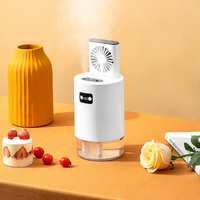 2023 Unique Portable sans fil 1000ml réservoir d'eau Mini humidificateur intelligent 2-en-1 Spray Rechargeable électronique Air ventilateur humidificateur