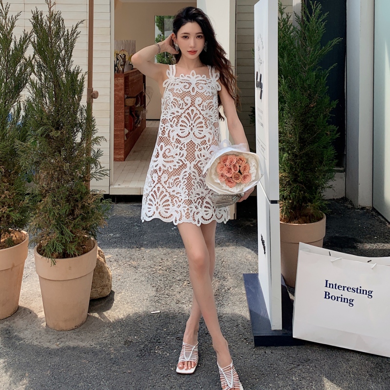 maxi dress with lace self-portrait - Brown Floral Lace Maxi Dress main image 1